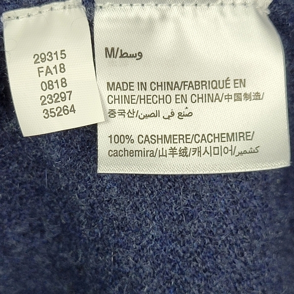 Club Room Luxury Men’s 100% Cashmere V-Neck Sweater Blue - Size M - Picture 4 of 7